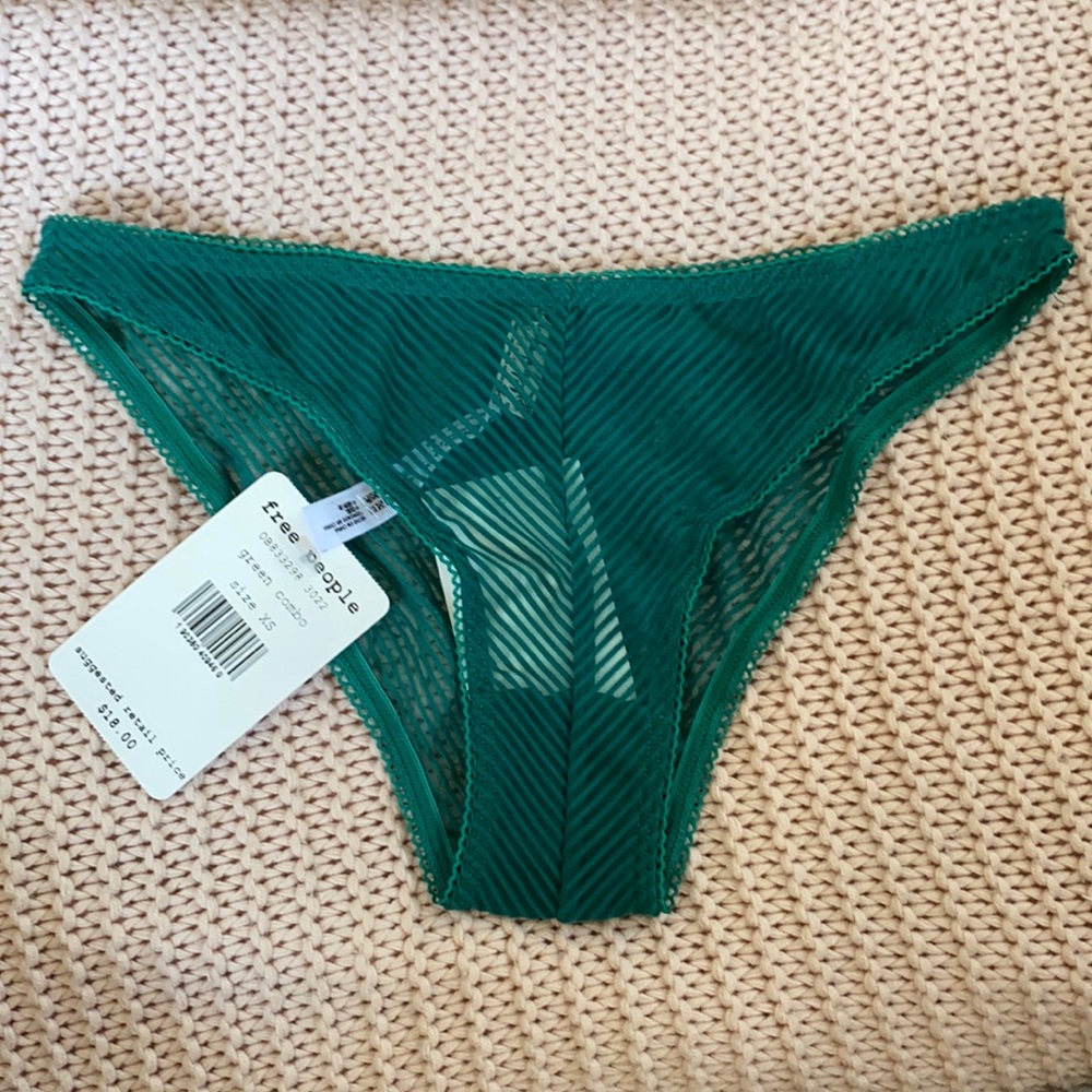 Free People Mesh Bikini - Green Combo - NWT